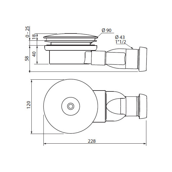 Сифон для душевого поддона Cezares CZR-03-90 - фото 2