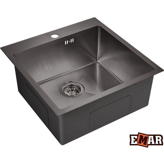 Кухонная мойка Emar EMB-116 1,2 мм, чёрный, Цвет производителя: чёрный - фото 