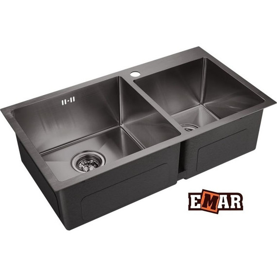 Кухонная мойка Emar EMB-210 1,2 мм, чёрный, Цвет производителя: чёрный - фото 