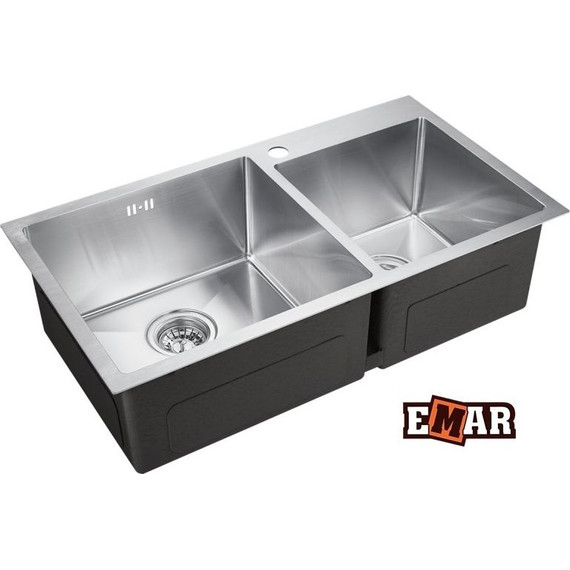 Кухонная мойка Emar EMB-210 1,2 мм, nano сатин, Цвет производителя: nano сатин - фото 
