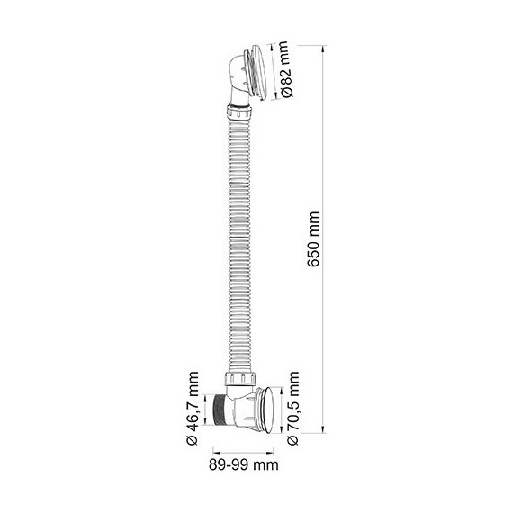 Сифон для ванны WasserKraft Glan A204, черный - фото 2