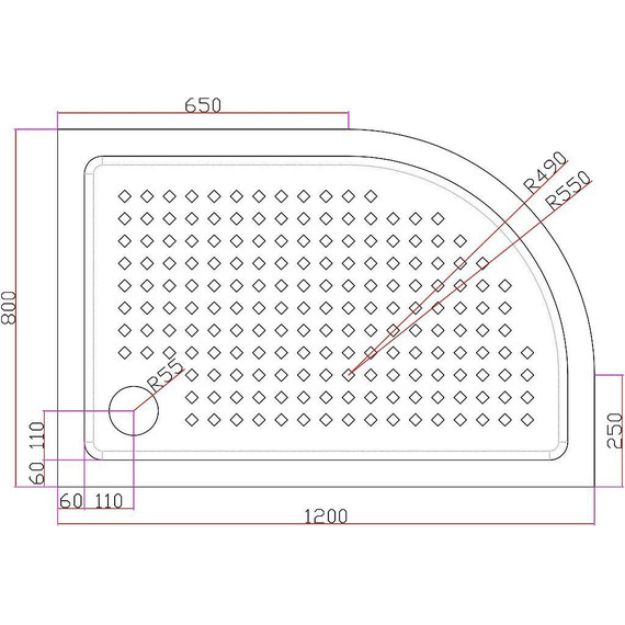 Акриловый поддон Cezares TRAY-A-RH-120/80-550-15-W-R 120х80 см - фото 3