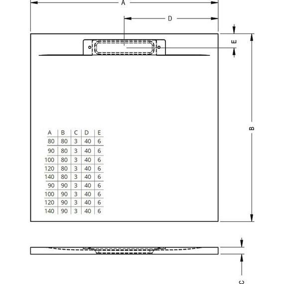 Акриловый поддон Riho Isola DR12 90х80 см D007004090 светло-серый - фото 2