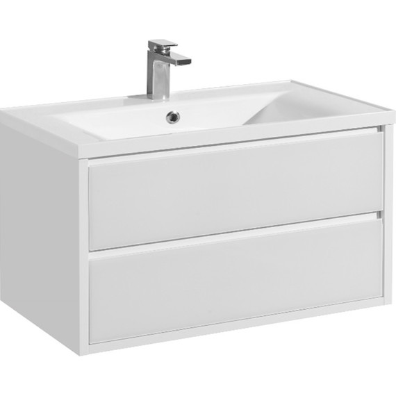 Тумба подвесная с раковиной Акватон Римини 100 см 1A2328K3RN010, белый - фото 