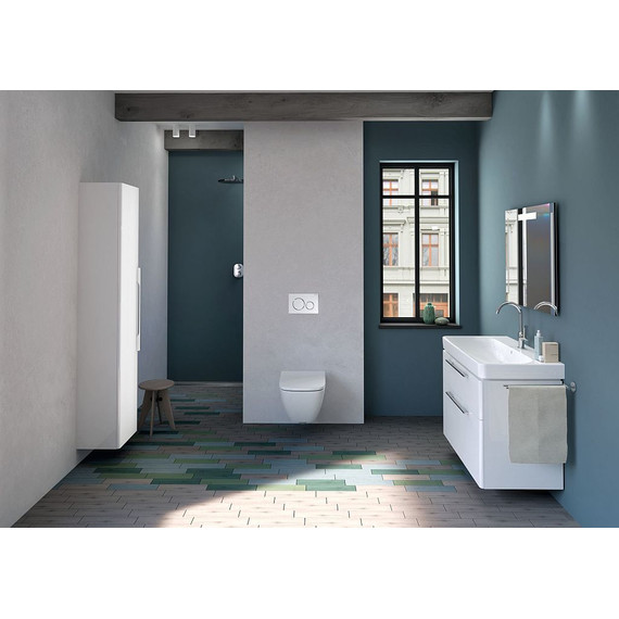 Унитаз подвесной безободковый Geberit Smyle Square 500.683.01.1 с крышкой микролифт - фото 3