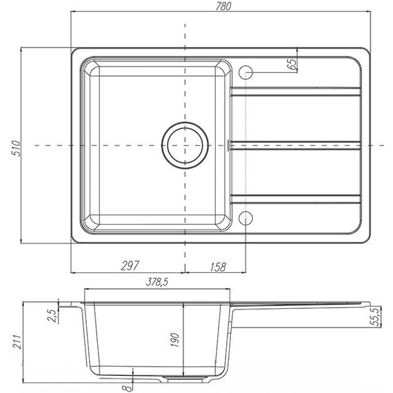 Кухонная мойка Акватон Аманда 1A712832AD250, серый шёлк, Цвет производителя: серый шёлк - фото 4
