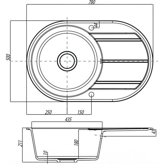Кухонная мойка Акватон Амира 1A712932AI250, серый шёлк, Цвет производителя: серый шёлк - фото 4