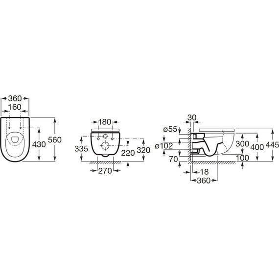 Унитаз подвесной безободковый Roca Meridian 734624L000 - фото 3