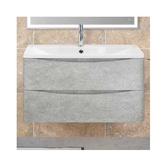 Тумба подвесная с раковиной BelBagno ACQUA-800-2C-SO-CVG 80 см, Cemento Verona Grigio, Цвет фасада: Cemento Verona Grigio - фото 