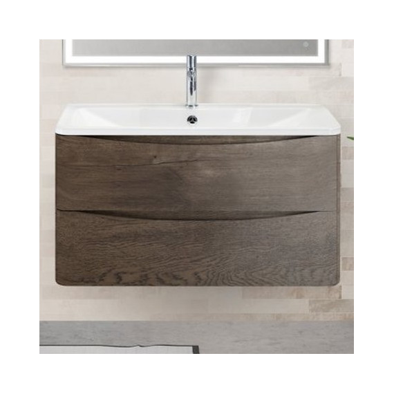 Тумба подвесная с раковиной BelBagno ACQUA-800-2C-SO-RNG 80 см, Rovere Nature Grigio, Цвет фасада: Rovere Nature Grigio - фото 