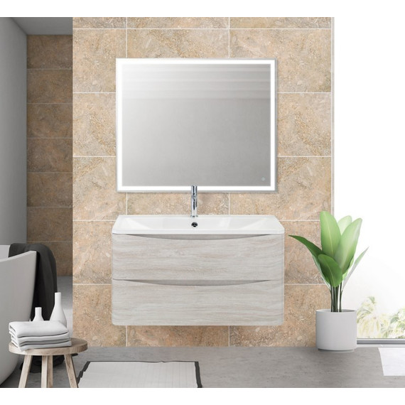 Тумба подвесная с раковиной BelBagno ACQUA-800-2C-SO-RVB 80 см, Rovere Vintage Bianco, Цвет фасада: Rovere Vintage Bianco - фото 2
