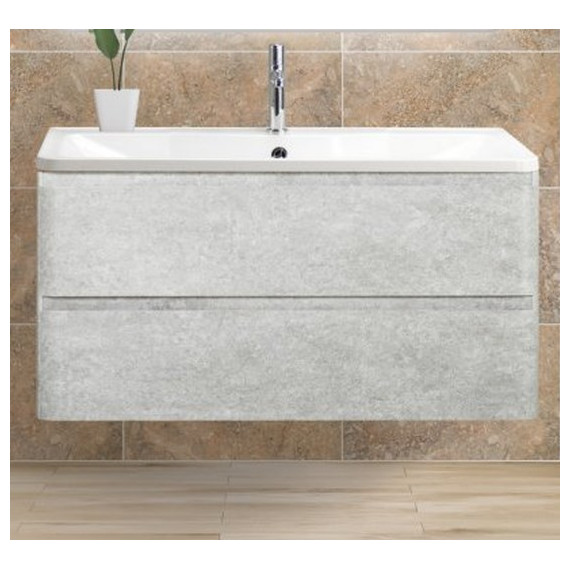 Тумба подвесная с раковиной BelBagno ALBANO-800-2C-SO-CVG 80 см, Cemento Verona Grigio, Цвет фасада: Cemento Verona Grigio - фото 