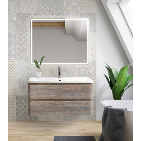 Тумба подвесная с раковиной BelBagno ALBANO-900-2C-SO-PS 90 см, Pino Scania, Цвет фасада: Pino Scania - фото 2