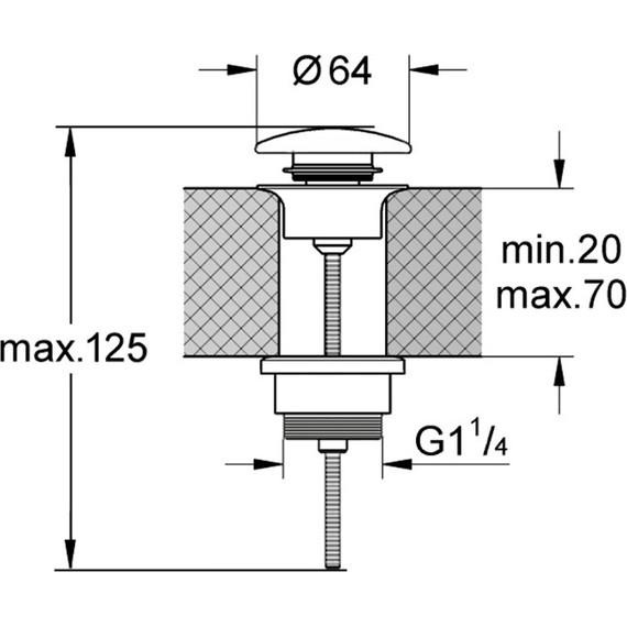 Донный клапан Kerasan Nolita 923389, ferro matt - фото 2