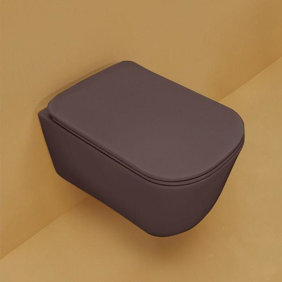 Унитаз подвесной безободковый Kerasan Tribeca 511475, borgogna matt - фото 