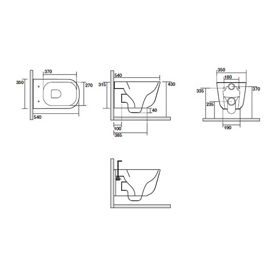 Унитаз подвесной безободковый Kerasan Tribeca 511459, серый матовый - фото 2