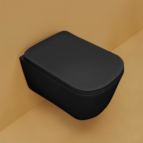 Унитаз подвесной безободковый Kerasan Tribeca 511431, черный матовый - фото 