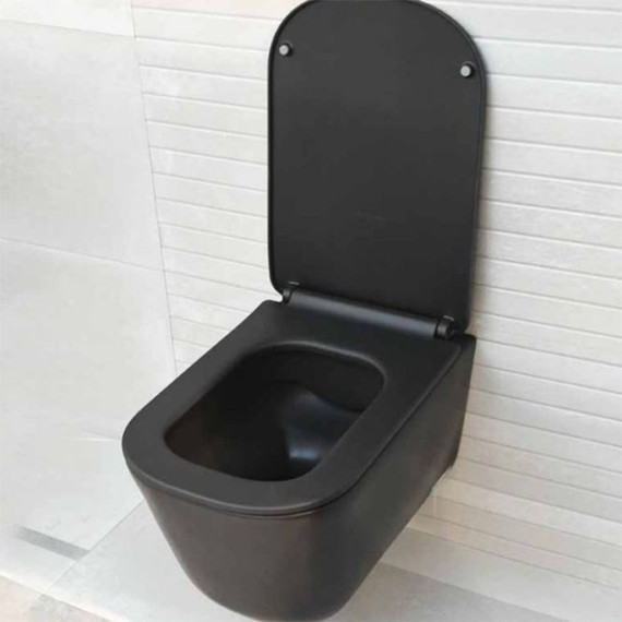 Унитаз подвесной безободковый Kerasan Tribeca 511431, черный матовый - фото 2