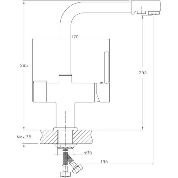 Смеситель для кухни Haiba HB70088 - фото 2