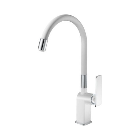 Смеситель для кухни Haiba HB73548-8, хром/белый - фото 3