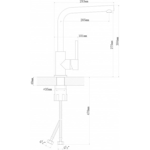 Смеситель для кухни Florentina Дельта FL 313.06H.1123.104, бежевый, Цвет производителя: бежевый - фото 3
