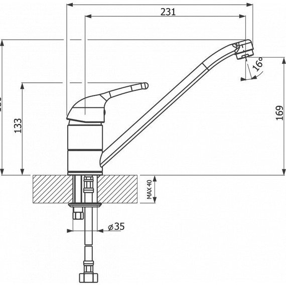 Смеситель для кухни Florentina Гамма 313.05L.1123.202, шампань, Цвет производителя: шампань - фото 3