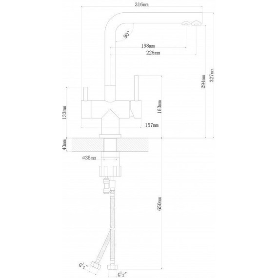 Смеситель для кухни Florentina Арес FL 333.19H.2123.302, антрацит, Цвет производителя: антрацит - фото 3