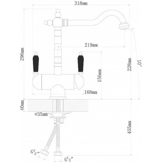 Смеситель для кухни Florentina Ария FL 333.21H.2113.107, песочный, Цвет производителя: песочный - фото 3