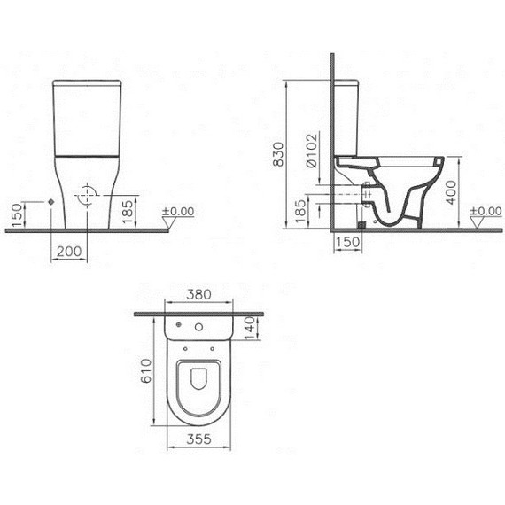 Унитаз-компакт Vitra Zentrum 9012B003-7204 с крышкой микролифт - фото 4
