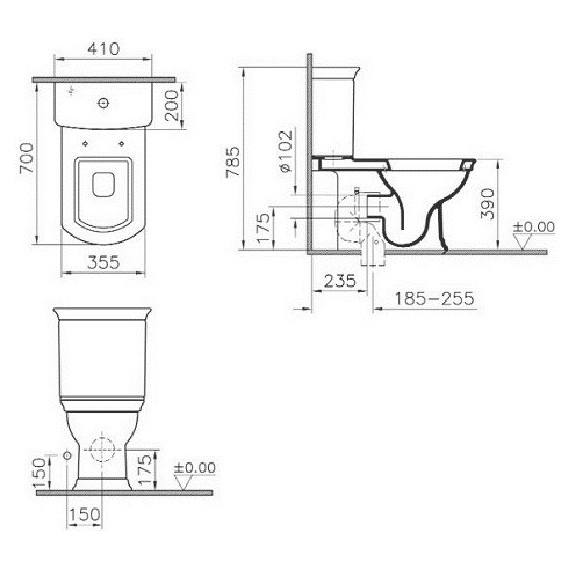 Унитаз-биде VITRA SERENADA 9722B003-7205 с крышкой микролифт - фото 6