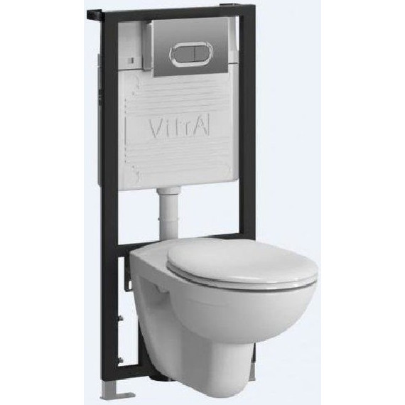 Унитаз подвесной с инсталляцией Vitra NORMUS 9773B003-7203 5 в 1 - фото 