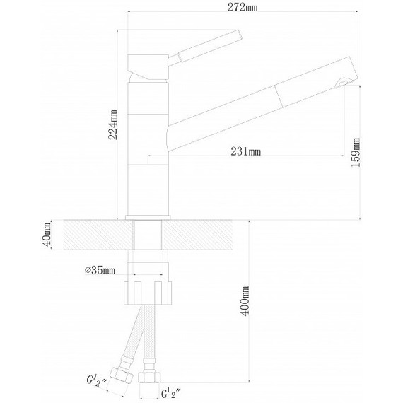 Смеситель для кухни Florentina Фита FL 313.18L.1223.202, шампань, Цвет производителя: шампань - фото 3
