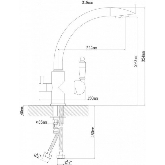 Смеситель для кухни Florentina Шале 333.26H.2113.700, бронза, Цвет производителя: бронза - фото 4