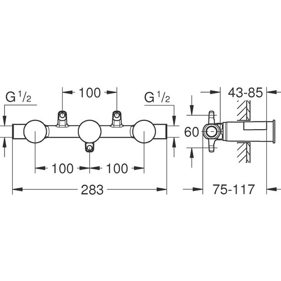 Скрытая часть для однорычажного смесителя на 3 отверстия Grohe Non Rapido Classic 29025002 - фото 5