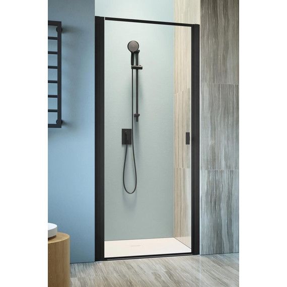 Душевая дверь Radaway Nes 8 Black DWJ I Frame 70 см 10076070-54-56L (стекло 8 мм), черный/прозрачное - фото 