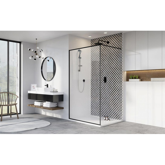 Душевая перегородка Radaway Modo New Black II Frame 110х200 см 389114-54-56 (стекло 8 мм), черный/прозрачное - фото 2