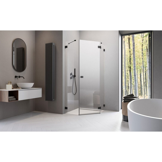 Душевое ограждение Radaway Essenza Pro Black PTJ 90х90 см R, черный/прозрачное - фото 2