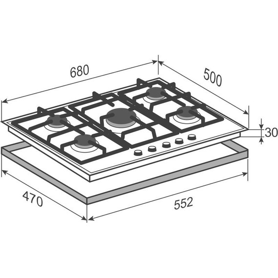Газовая варочная поверхность Zigmund & Shtain GN 208.71 X - фото 5