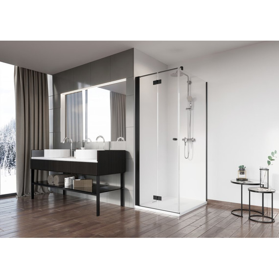 Душевое ограждение Radaway Nes Black KDJ B + S 100х75 см L, черный/прозрачное - фото 2