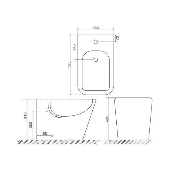 Биде напольное Sole Cube - фото 2