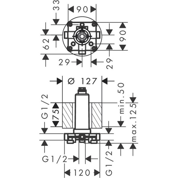 Скрытая часть для верхнего душа Hansgrohe Rainmaker Select 24010180 - фото 2