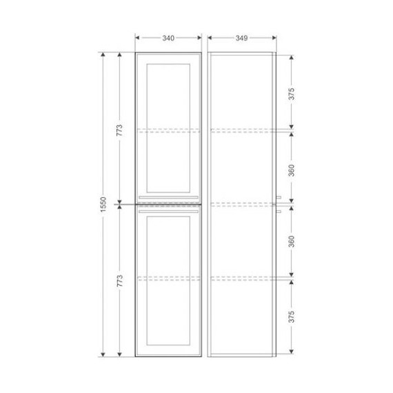 Пенал подвесной Mirsant Адель 35 см (универсальный) белый - фото 5