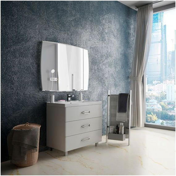 Тумба подвесная с раковиной Mirsant Fuji 60 см с доводчиком, белый - фото 4