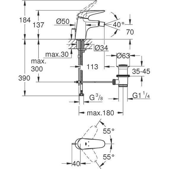 Смеситель для биде Grohe Eurostyle 23720003 - фото 2