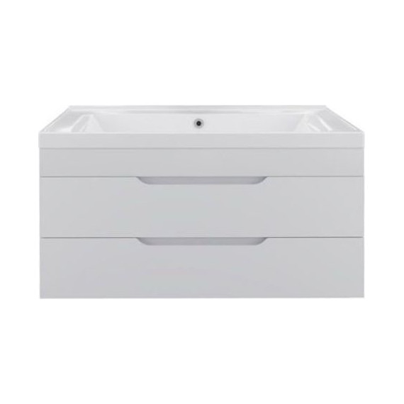 Тумба подвесная с раковиной Mirsant Soho Quadro 100 см, белый - фото 2