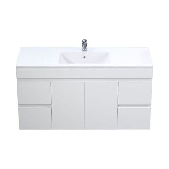 Тумба подвесная с раковиной Mirsant Next 120 см (раковина Next 120), белый - фото 2