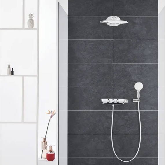 Душевая система для душа с термостатом Grohe Rainshower SmartControl 360 DUO 26443LS0, белая луна - фото 3