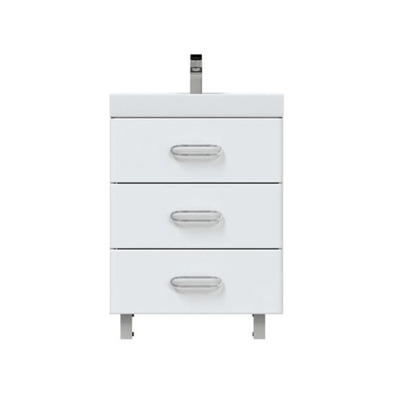 Тумба напольная с раковиной Mirsant Fuji 60 см с доводчиком, белый - фото 3