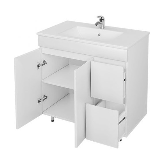 Тумба напольная с раковиной Mirsant Next 80 см (раковина Premier 800), белый - фото 2