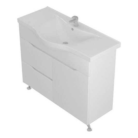 Тумба напольная с раковиной Mirsant Soho 100 см, белый - фото 4